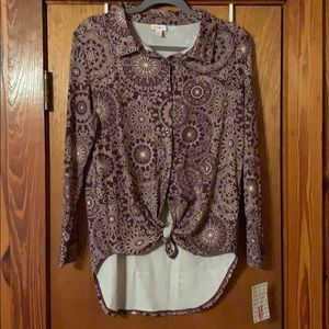 Purple and cream Lularoe Valentina